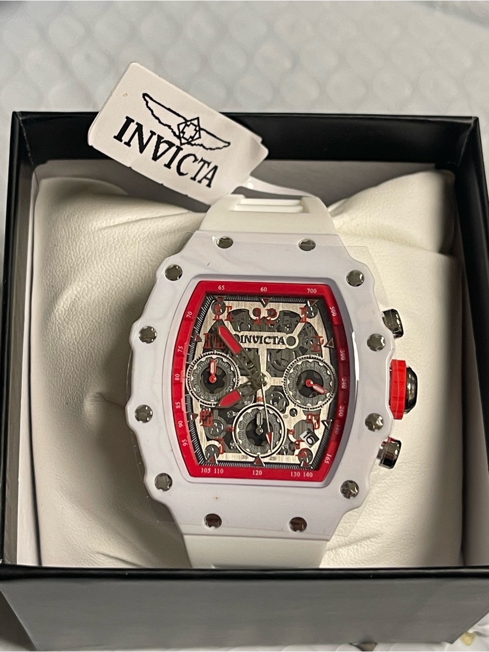 Invicta Racing Valxor Unisex Watch - 40mm, White & Red 
(69769) New